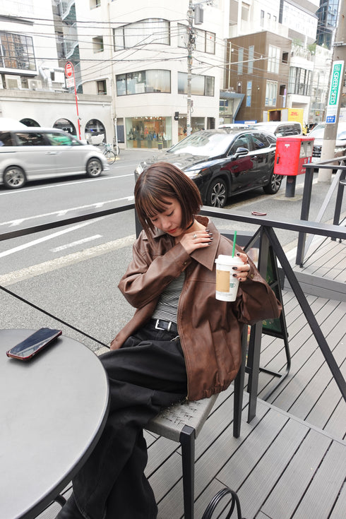 Vintageレザーブルゾン